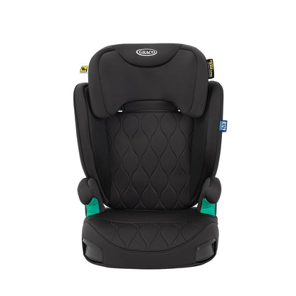 Graco Affix i-Size R129 with ISOFIX Highback Booster car seat with cupholders, Suitable from 100-150cm (approx. 3.5 to 12 years), Midnight fashion