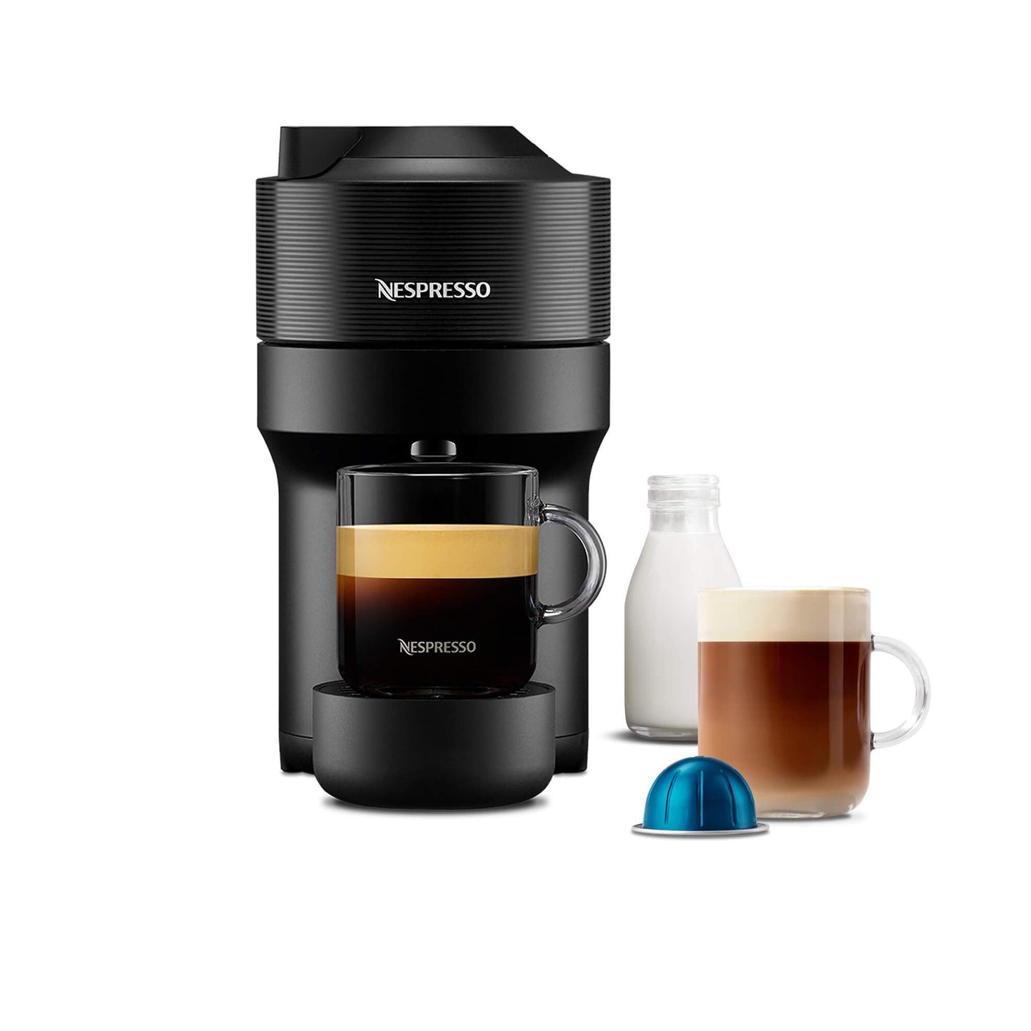 Nespresso ENV90.B Vertuo Pop Automatic Pod coffee machine for Americano, Decaf, Espresso by Magimix in Liquorice Black