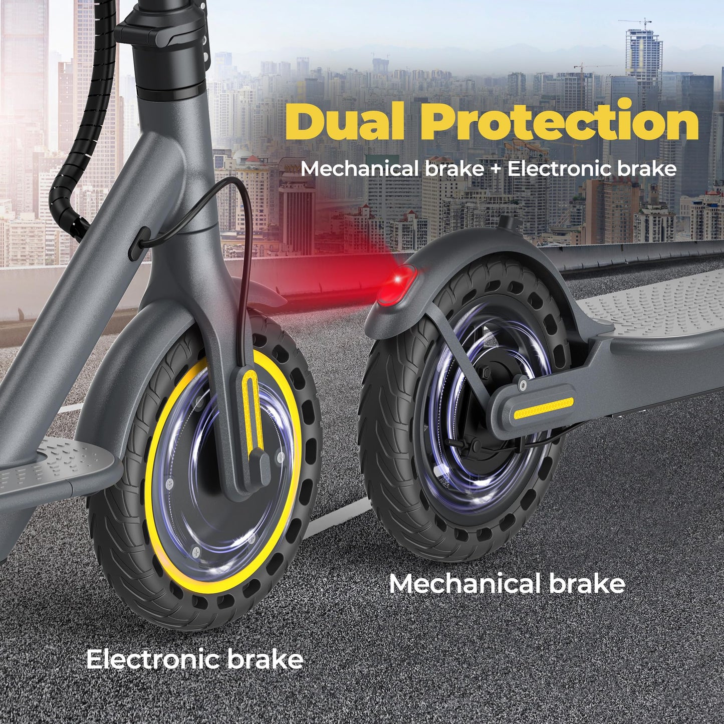Riceel R50 Electric Scooter, Speed up to 25 km/h, 30 km of autonomy, 8.5" Solid Tire, Maximum Load 120 kg, Dual Braking