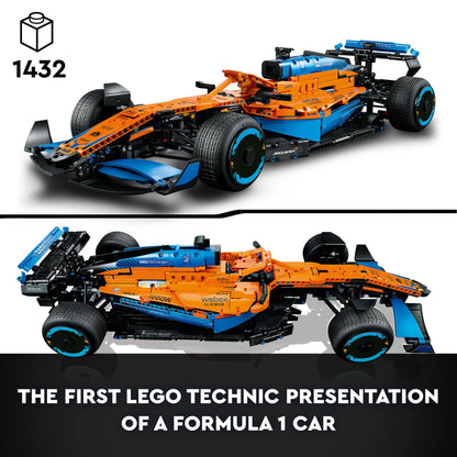 LEGO 42141 Technic McLaren Formula 1 2022 Replica Race Car Model Building Kit, F1 Motor Sport Set Gift Idea For Adults, Men, Women, Him, Her, Husband, Collectible Home Decor